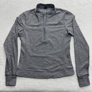Greyson Womens Heathered Grey Quarter Zip Pullover Active Top Size S